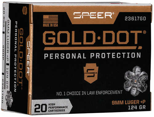 9mm Luger 124 Grain Hollow Point 20 Rounds Speer Ammunition